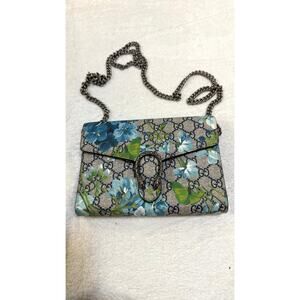 Gucci GG Blooms Dionysus Chain Shoulder Bag Blue